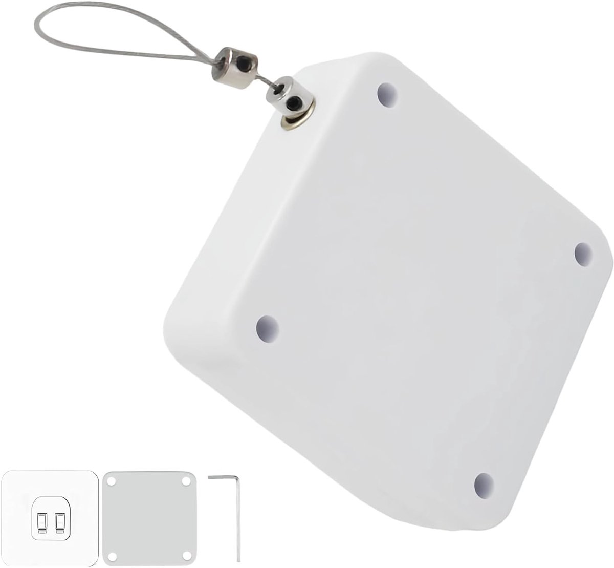 Automatic Door Closer 1200g Pull Door Closer No Drilling White Door Closer Interior Doors with 1.2m Stainless Steel - ShopVlot