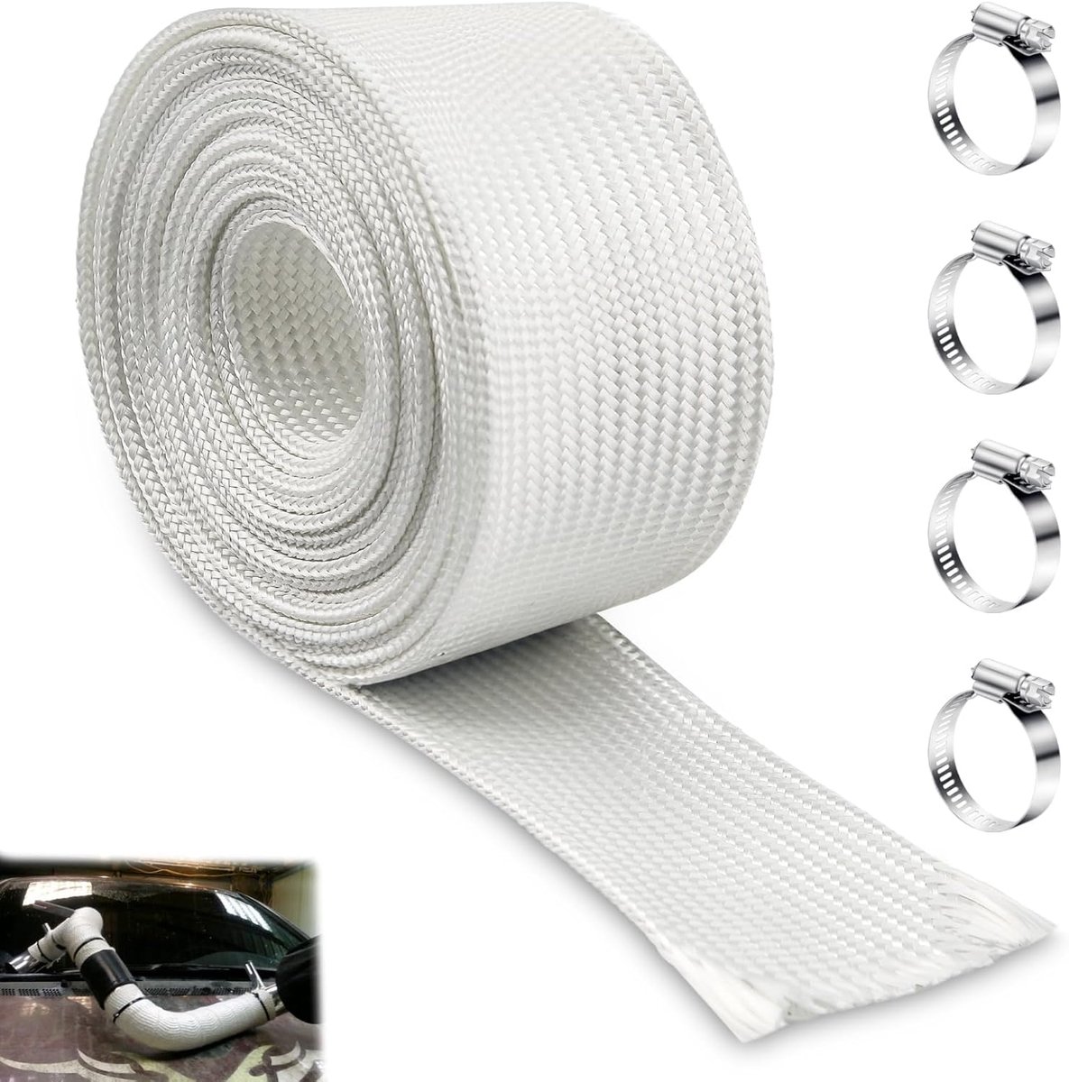 Exhaust Hose 25 mm for Power Generator 250 cm Heat Resistant Auxiliary Heater, Emergency Generator Hose, Exhaust Tube - ShopVlot