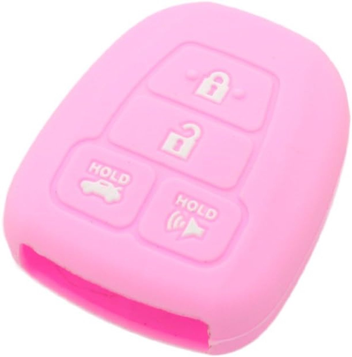 Siliconen Cover Protector Case Skin Jacket geschikt voor TOYOTA 4 Button Remote Key Fob CV2407 roze - ShopVlot