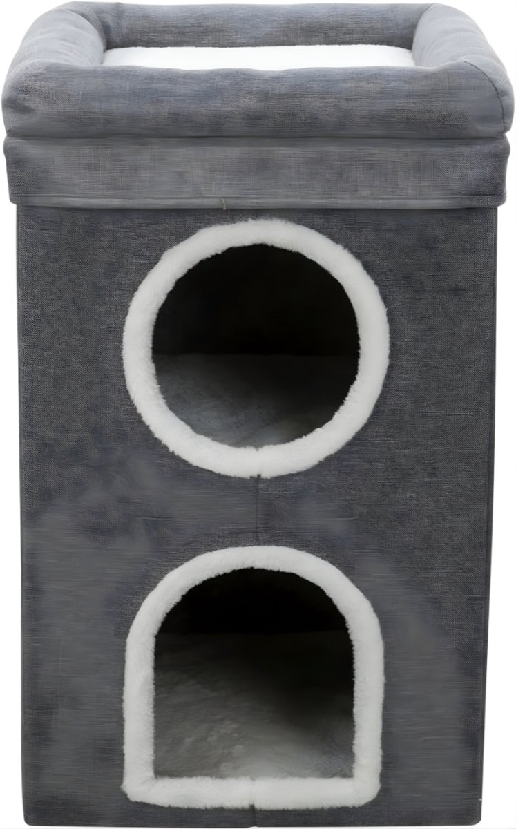 Ploutos® Kattenbak - Krabpaal Voor Katten - Krabpaal - Krabton Voor Katten - Grijs - 40cm x 40cm x 64cm