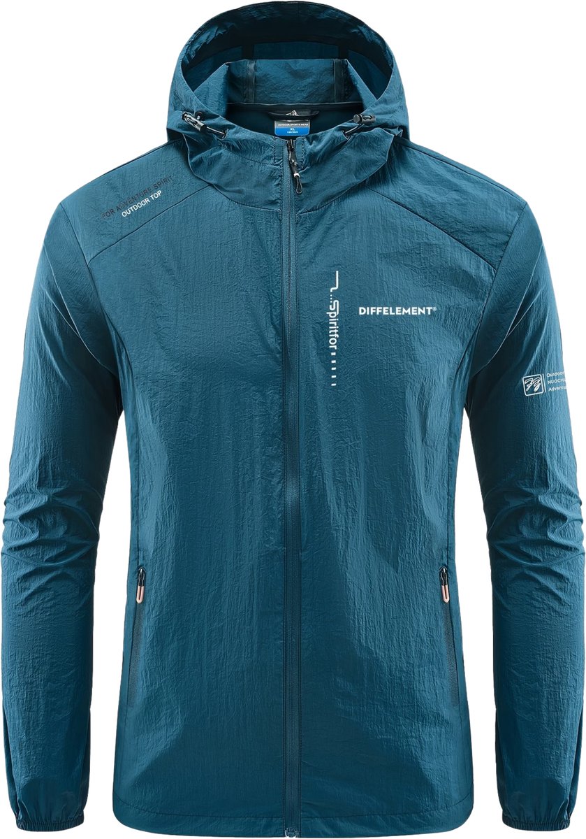 Currero Zomerjas Heren Tussenjas Zomerjack Volwassenen Windjack Windbreaker Outdoor Donker Cyaan
