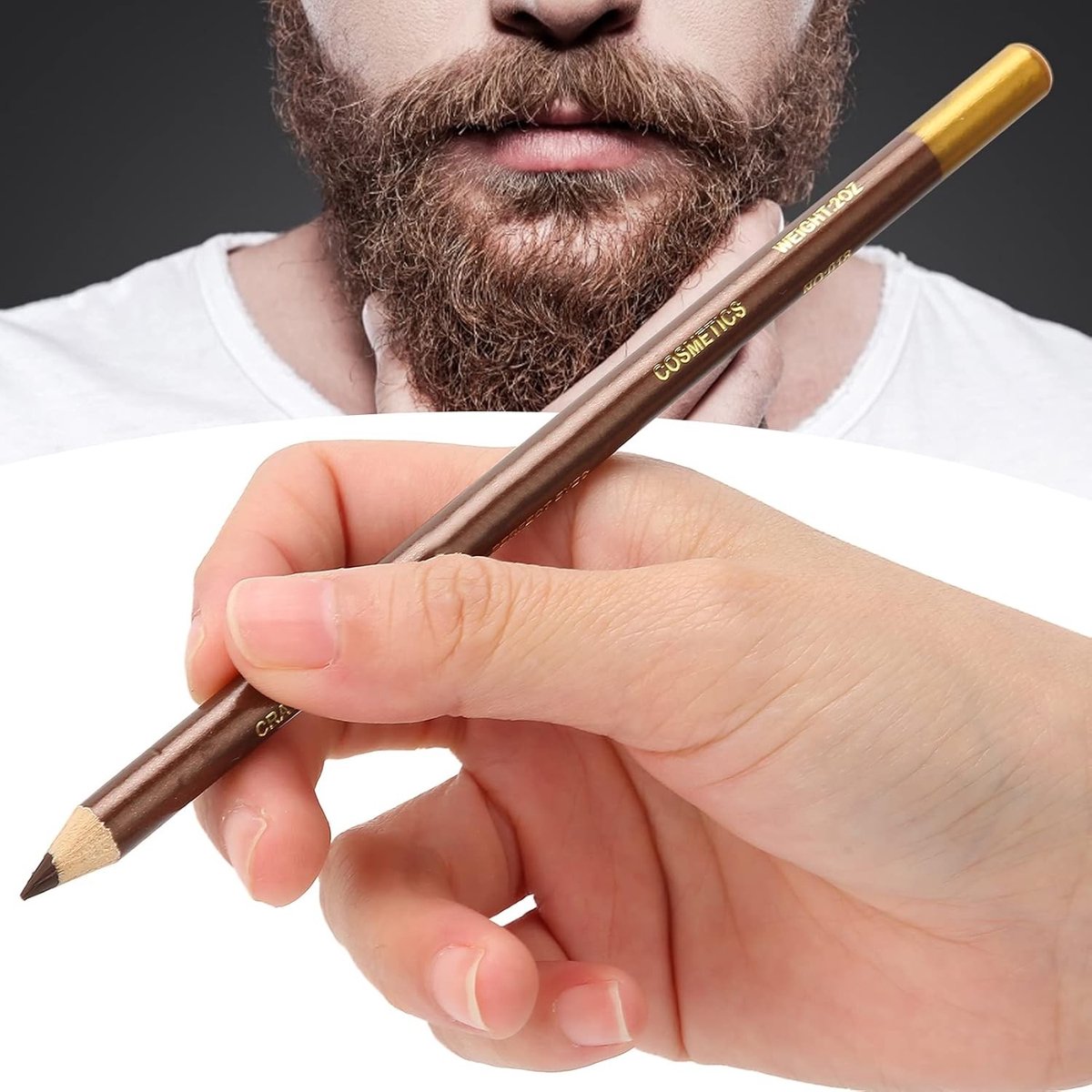 Beard Filler Pen voor Mannen - Dikke Baard Vormgeven, Compact Ontwerp, Kleurpotlood voor Baardverzorging, Ideaal voor Baardstyling en Precisie (Lichtbruin)