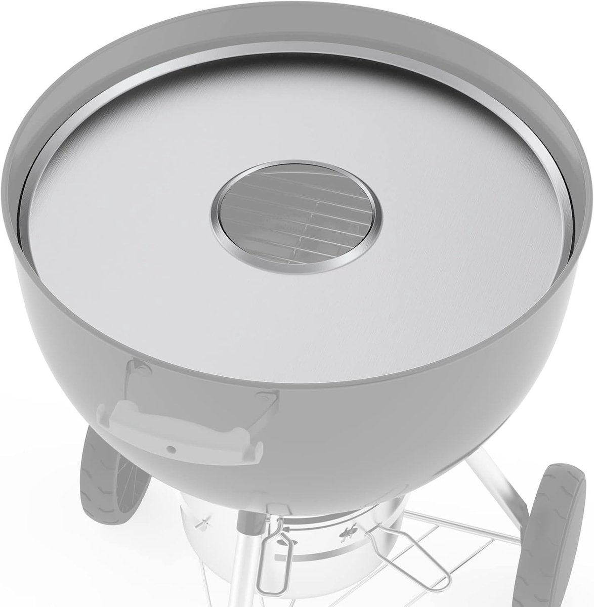 Grillplaat Ø 54,5 cm - RVS - Met vetopvangbak - Geschikt voor Weber en houtskoolgrills - ShopVlot