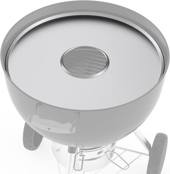 Grillplaat Ø 54,5 cm - RVS - Met vetopvangbak - Geschikt voor Weber en houtskoolgrills - ShopVlot