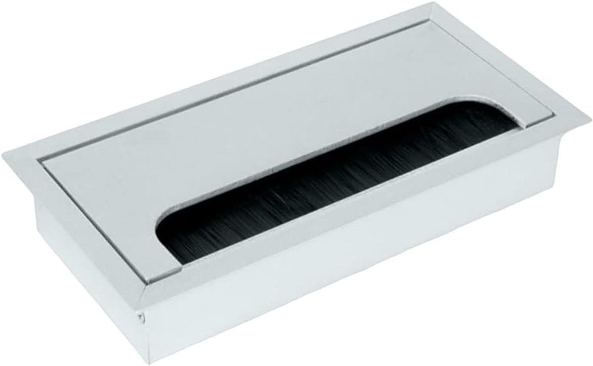 Kabeldoorvoer voor bureau 160 x 80 mm - Aluminium legering - Voorkomt stof en vallen - ShopVlot