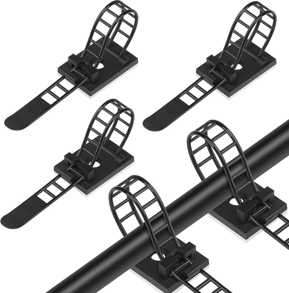 Zelfklevende nylon kabelbinders 50 stuks - verstelbaar - sterke lijm en schroefbevestiging - ShopVlot