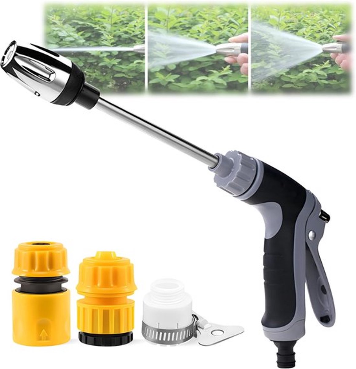 Turbo Washer - Hogedrukpistool - Autowaspistool - Tuinslang Pistool - Hogedruk Waterpistool - Spuitpistool voor Hogedrukreiniger - Hoge Drukreiniger - Hogedrukreiniger Accessoires - Voor Tuin & Auto & Schoonmaken - Met 3 Aansluitingen