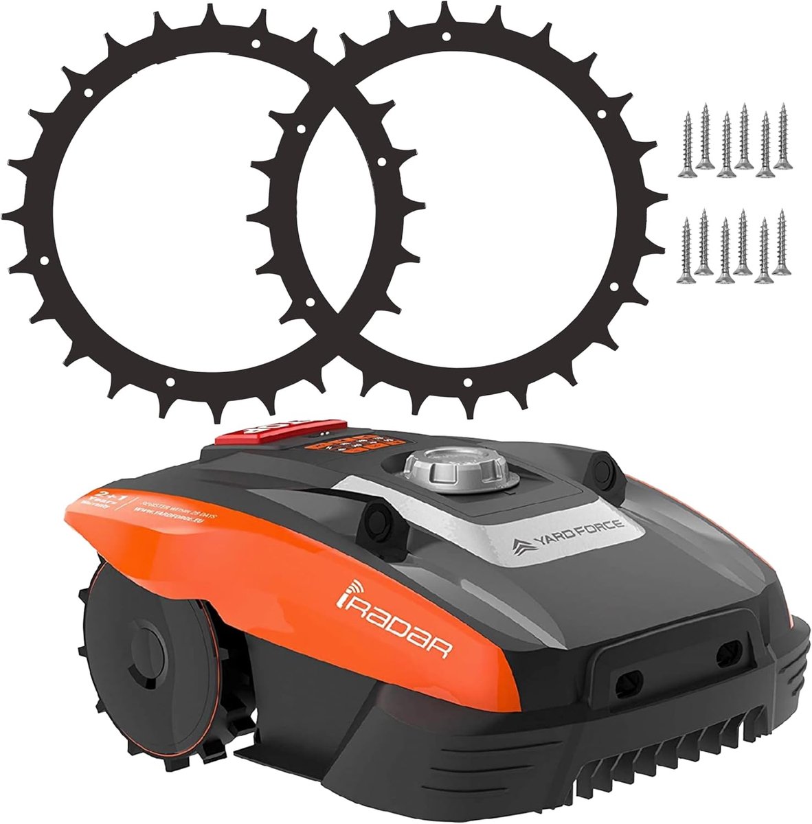 Roestvrij stalen spikes ⌀168mm - voor Yardforce robotmaaier - meer grip & tractie - incl. 12 schroeven - ShopVlot