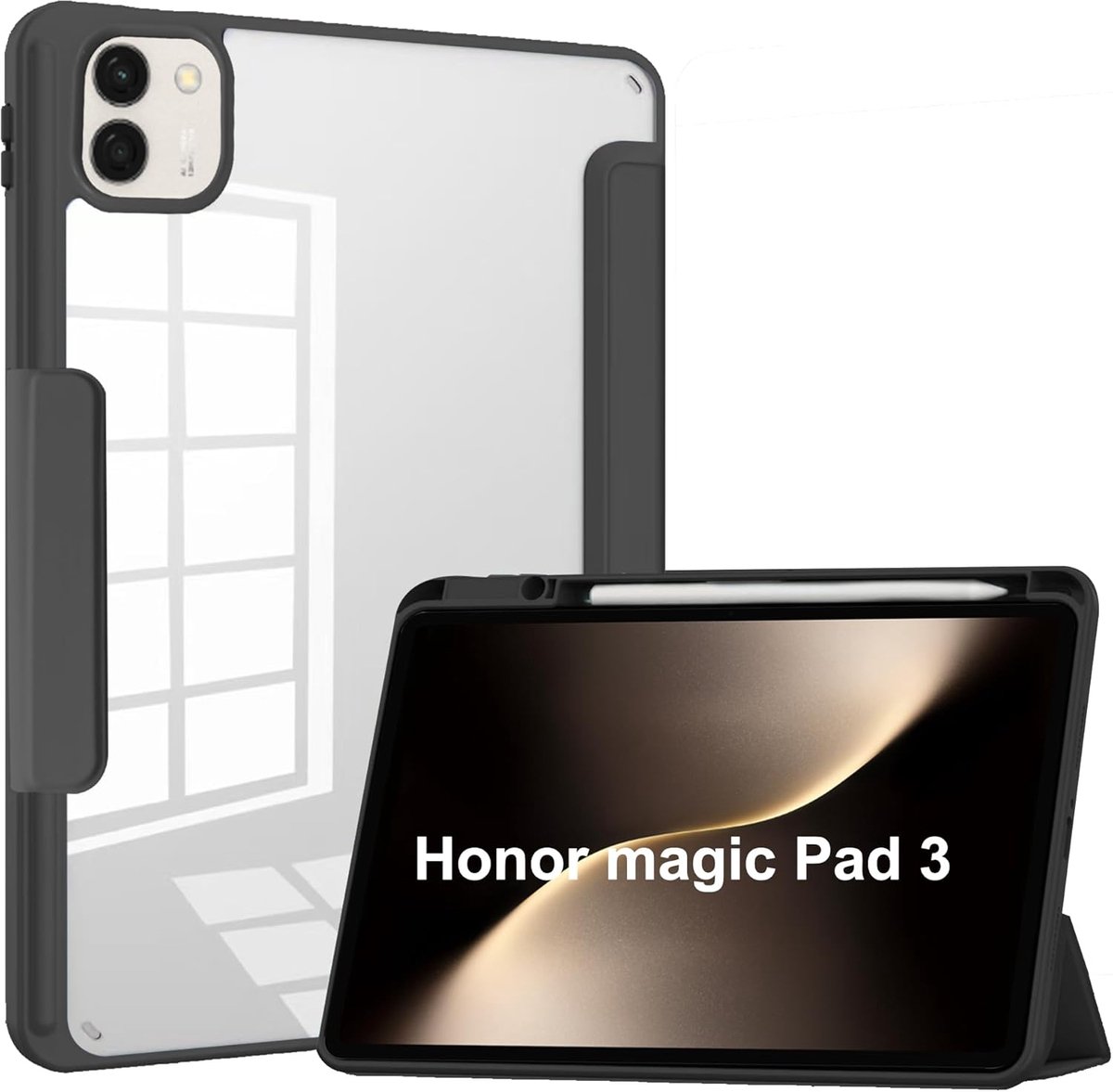 Beschermhoes voor Honor Magic Pad 3 13,3 inch - Transparant - Schokbestendig - Met penhouder - ShopVlot