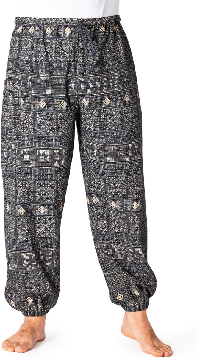 Harembroek Unisex - 100% Katoen - Geometrisch Etnisch Design - Ideaal voor Yoga en Ontspanning - ShopVlot