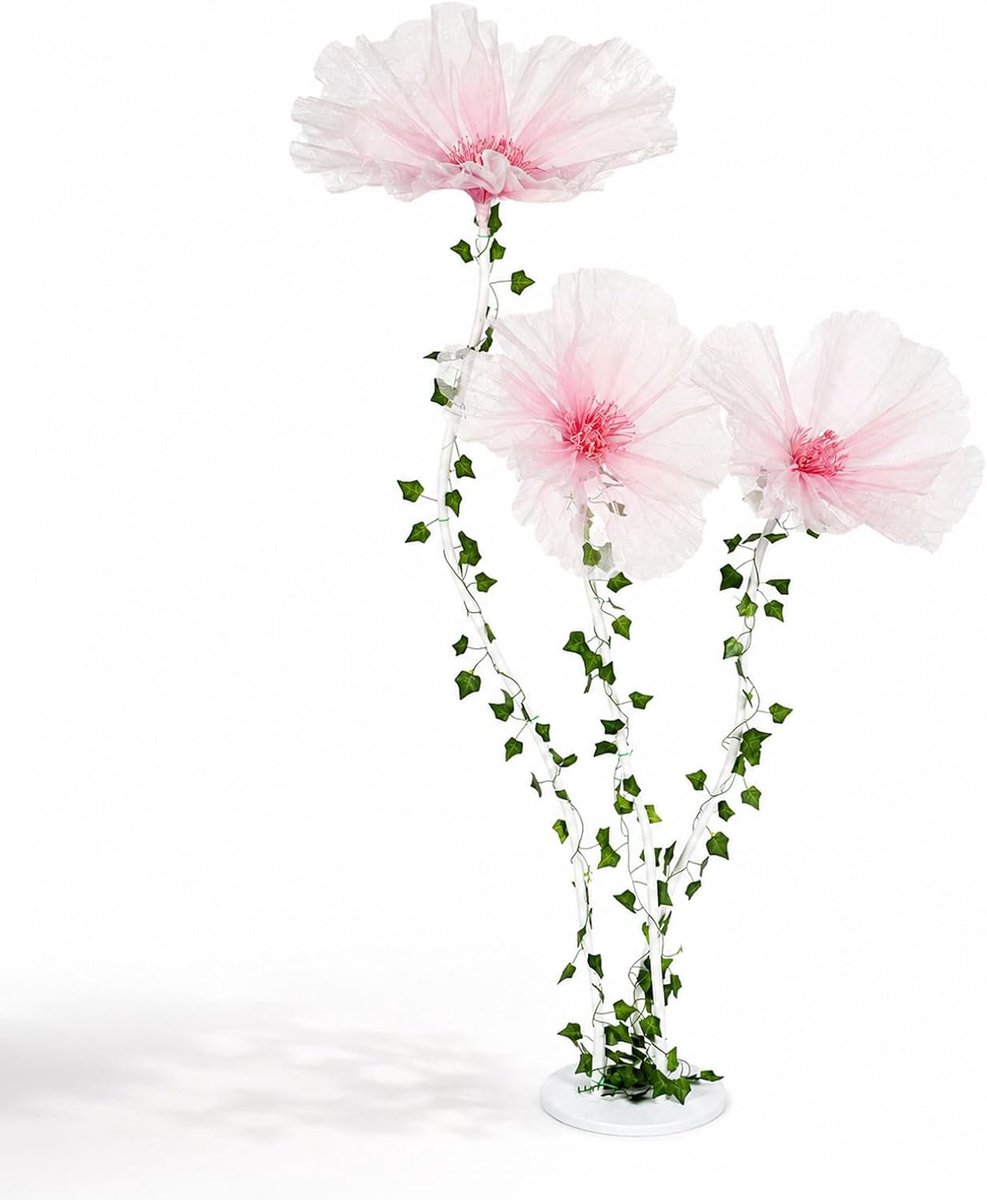 3 stuks enorme kunstbloemen voor bruiloftsdecoratie, kunstbloemen met stelen en ranken, decoratieve grote kunstbloemen - ShopVlot