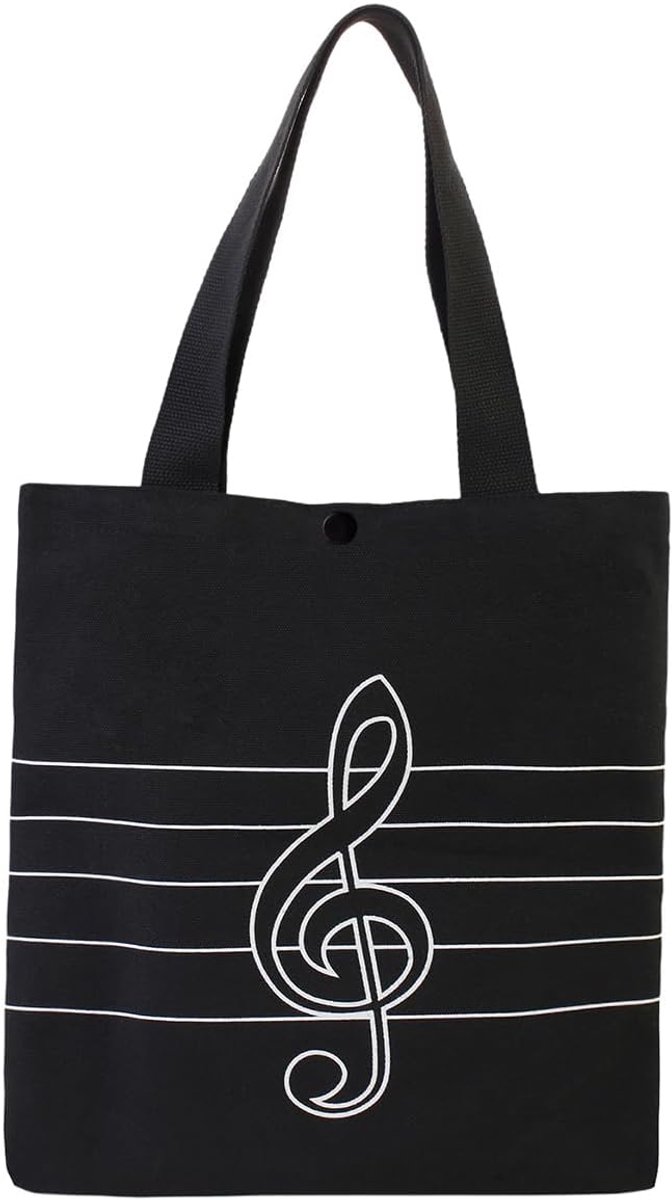 Music Pattern Reusable Shopping Bags, HilerPunk Music Bag, Shoulder Bag - ShopVlot