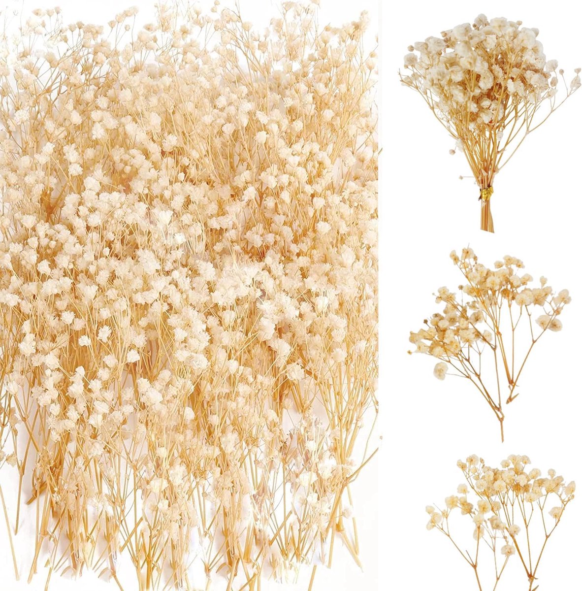 65 Pieces Gypsophila Dried White Artificial Flowers Natural Gypsophila for Wedding Mini Decoration Home Decor DIY - ShopVlot