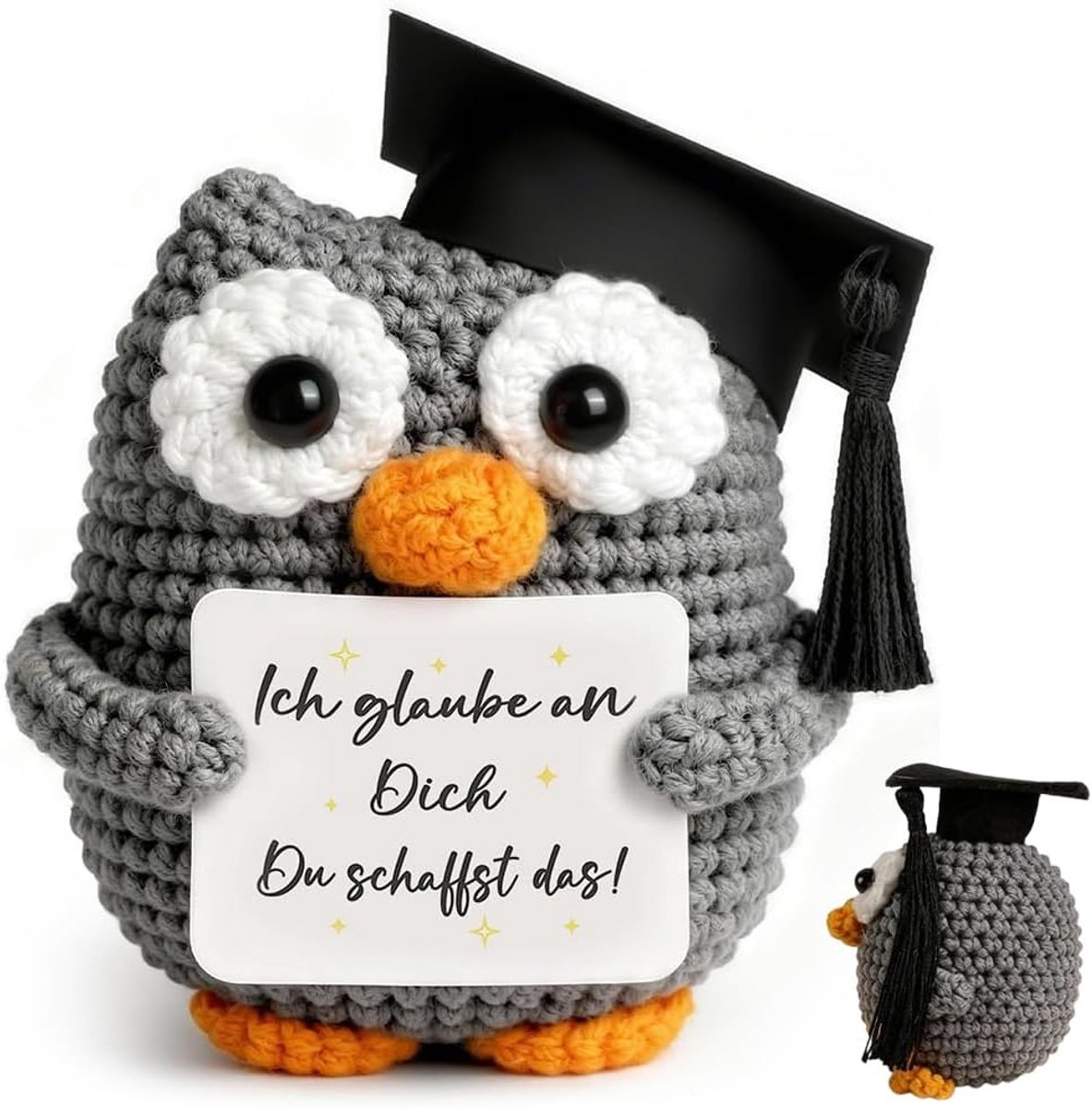 Gebreide Uil Positieve Geschenken Pocket Hug Uil, Handgehaakte Uilen Geluksbrenger & Mutmakers - Goede Verbetering - ShopVlot