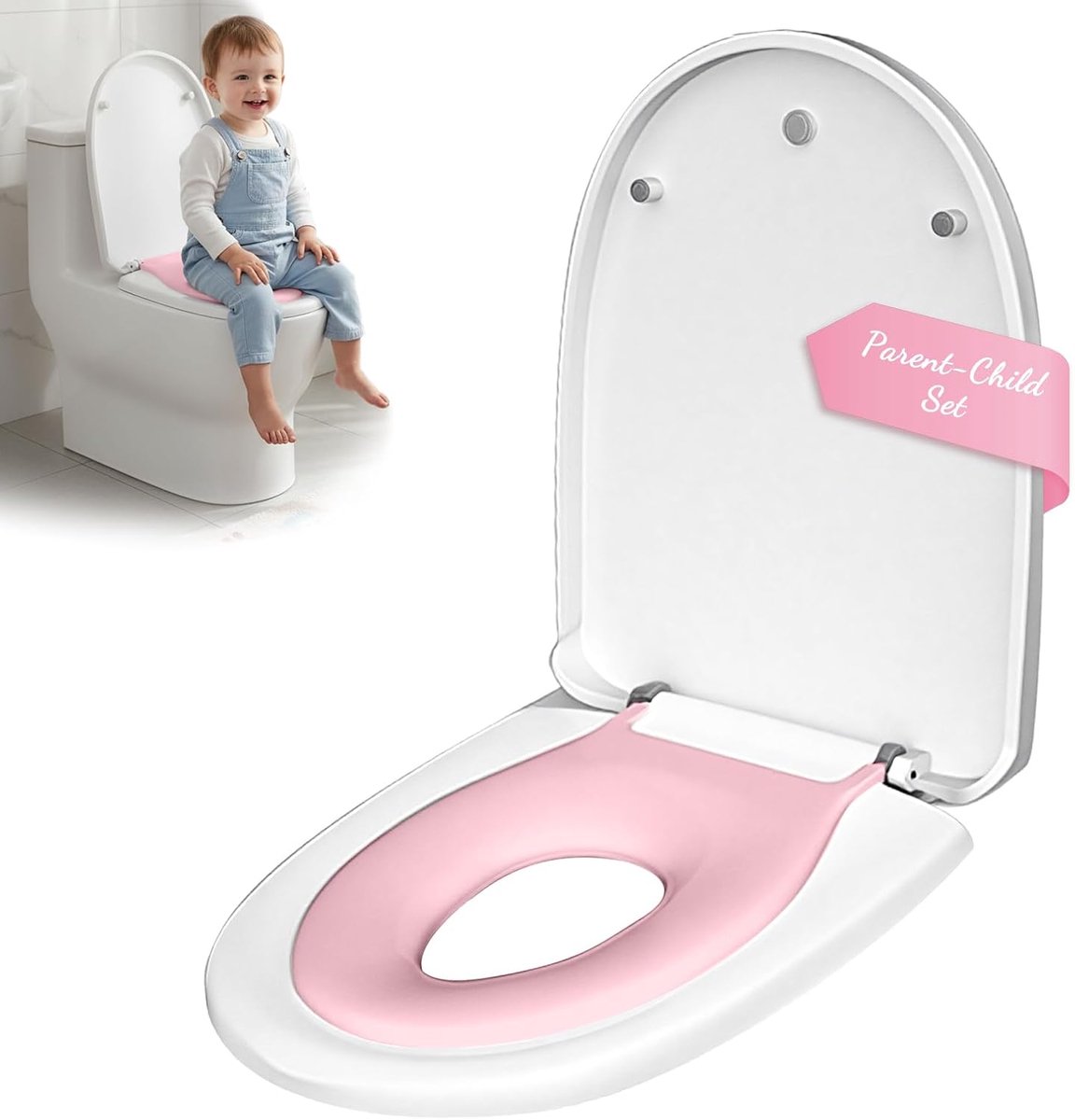 Toiletbril voor Gezinnen, Softclose Toiletbril, Antibacterieel Wc-Deksel in U-vorm, Wc-Bril Incl Montagetoebehoren - ShopVlot