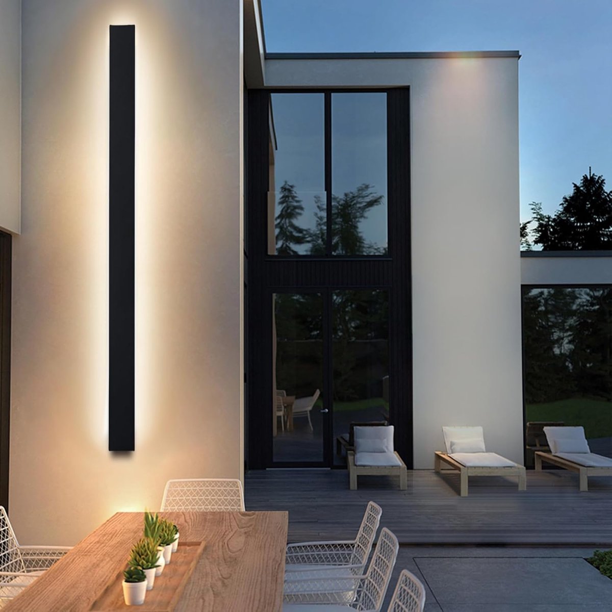 60CM LED Villa Wandlamp, zwart waterdicht, IP65, aluminium, acryl, voor buiten, voor tuinen, terrassen, veranda - ShopVlot