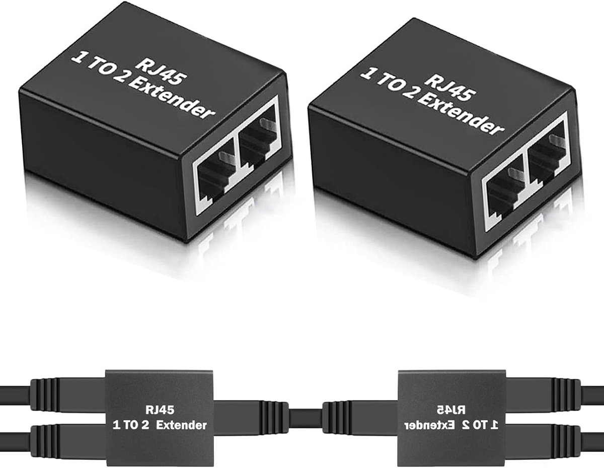 2pcs Ethernet Splitter, Female to Dual Female Internet Distributor, 100Mbps High Speed Network Divider RJ45 Lan - ShopVlot