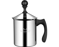 MERMOO YILAN Melkopschuimer 304 roestvrij staal, dubbele zeef, koud/warm schuim voor latte, cappuccino, gemakkelijk te - ShopVlot
