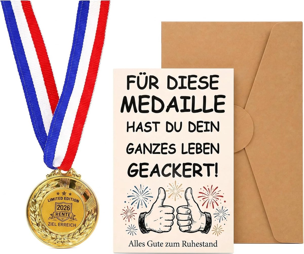 Pensioencadeau Voor Mannen En Vrouwen, Verjaardagscadeau, Afscheidscadeau Bij Pensionering Met Medaille, Wenskaarten - ShopVlot