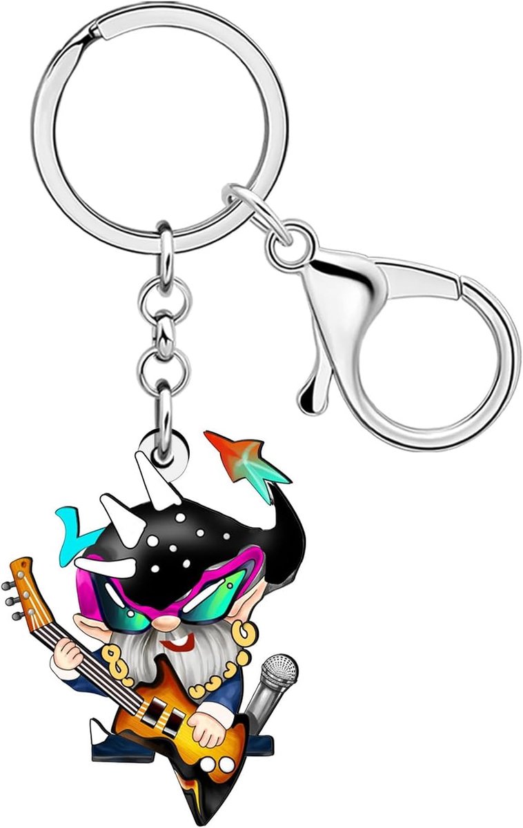 WEVENI Cool Punk Rock Acrylic Keychain Music Skull DJ Punk Accessories Gifts for Women Music Lovers Handbag Charms - ShopVlot