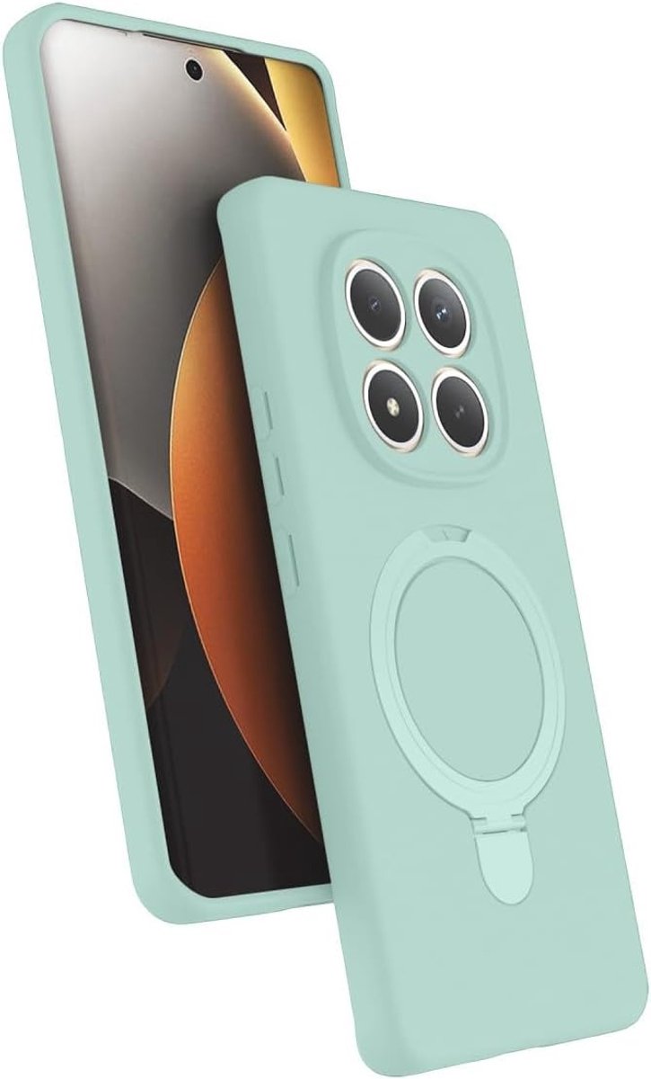Hoesje Geschikt voor Xiaomi Redmi Note 15 4G / 5G Hoesje – Mint Groen – Zachte Siliconen Backcover met Ring – MagSafe Geschikt – Slim & Beschermend