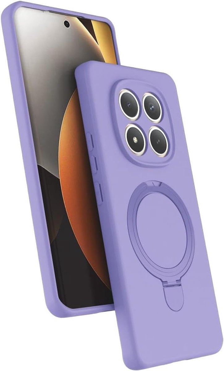 Hoesje Geschikt voor Xiaomi Redmi Note 15 4G / 5G Hoesje – Lila – Zachte Siliconen Backcover met Ring – MagSafe Geschikt – Slim & Beschermend