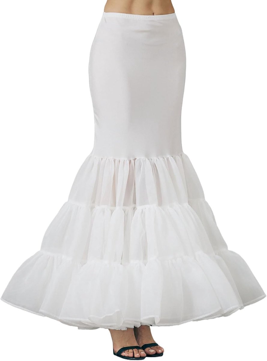 BEAUTELICATE Peticoat Underskirt Cancan Ladies for Skirt Dress Women Trumpet Mermaid Skirt 2 Hoops Rings for Wedding - ShopVlot