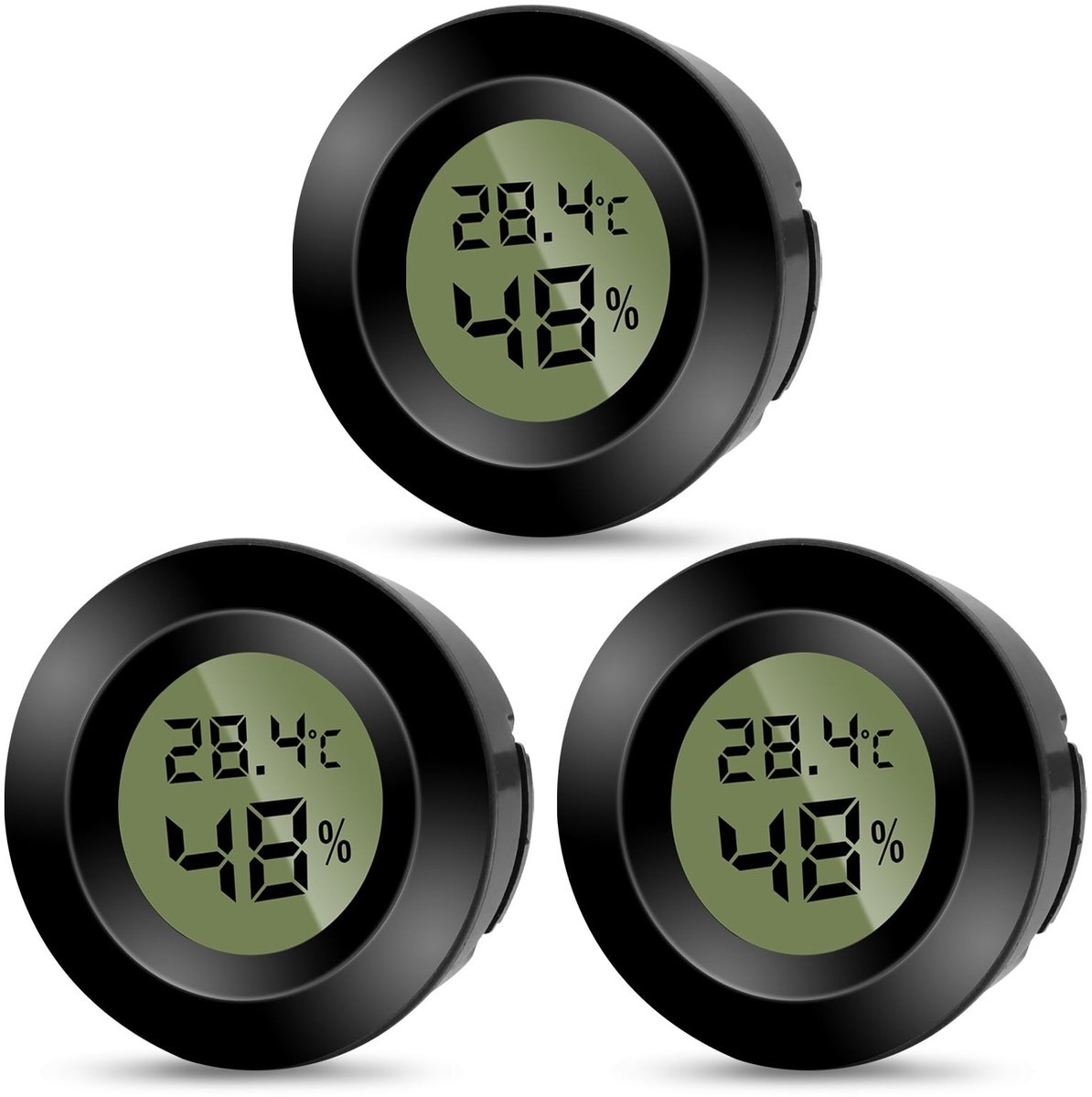 Solidchoice - 3 Stuks Digitale Binnen Thermometer met Hygrometer
