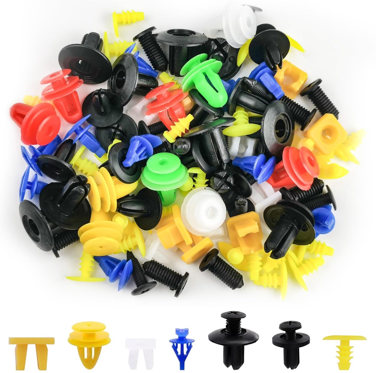 Solidchoice - Set van 100 Fixing Clips voor Auto met Diverse Types