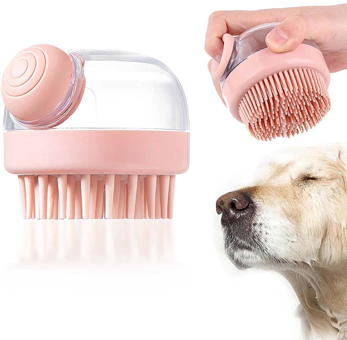 Solidchoice - Badborstel met Shampoohouder voor Honden en Katten