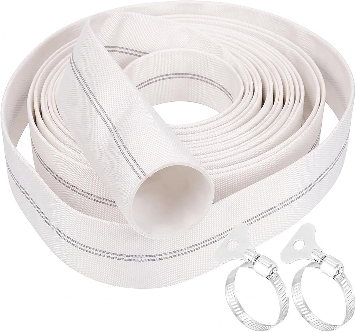 Vlechtbare Tuinslang 32 mm - Canvas en PE - Inclusief 2 RVS Slangklemmen - Ideaal voor Tuin en Industrie - ShopVlot