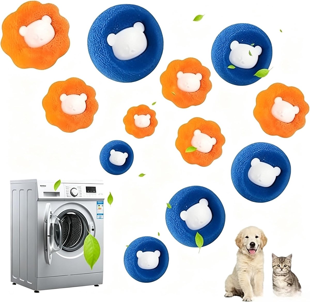 Dierenhaarverwijderaar 12 stuks - Herbruikbare wasballen - Pluisballen voor wasmachine - ShopVlot