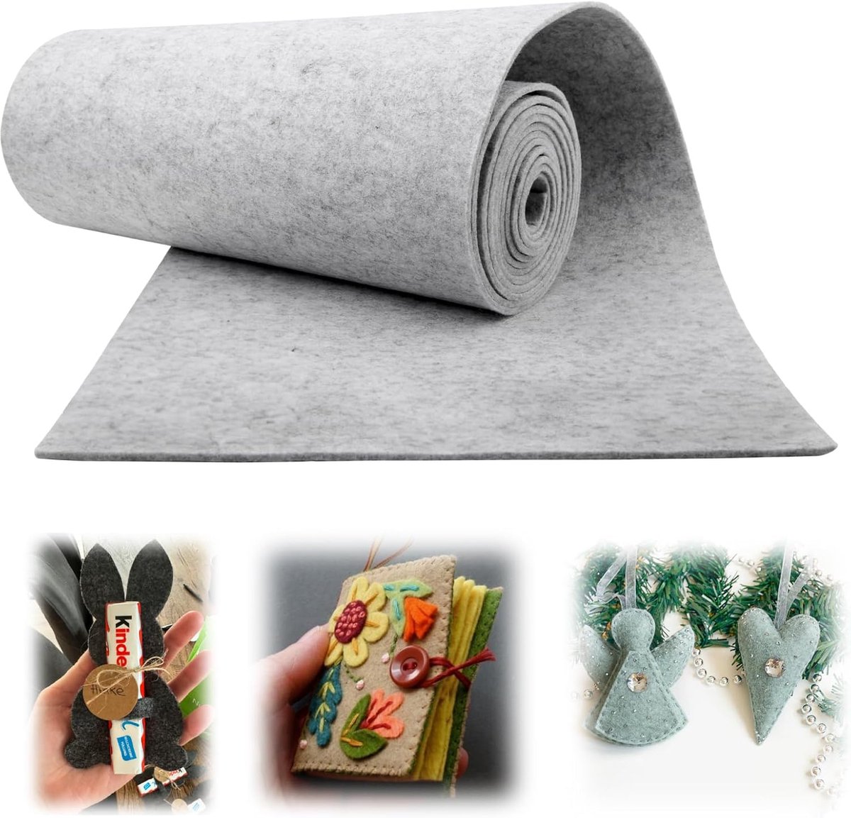 Fleece rol 40 cm x 300 cm - lichtgrijs - metallic - ideaal voor knutselen - ShopVlot