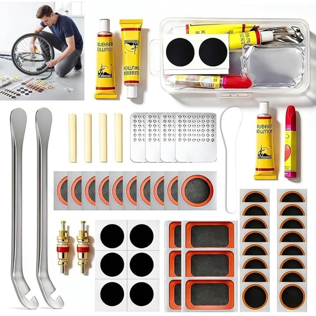 Solidchoice - Complete Fietsband Reparatiekit voor Binnenbanden