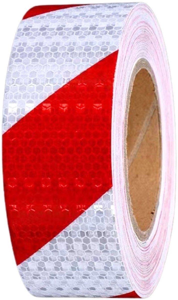 Solidchoice - Reflecterende Zelfklevende Tape Rood en Wit 25m voor Veiligheid en Zichtbaarheid