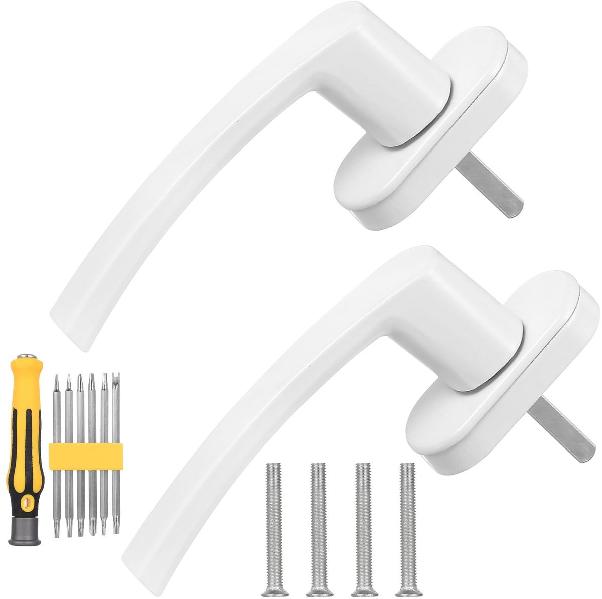 Solidchoice - 2Pcs uPVC Vervangende Raamhendels - Wit voor Dubbele Beglazing