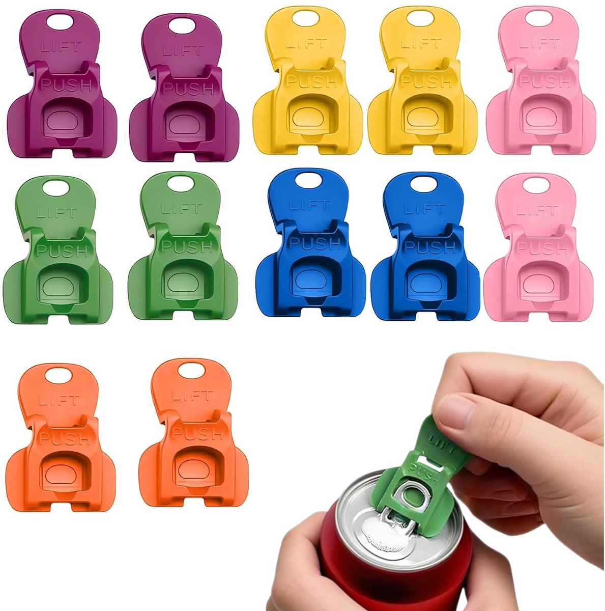 Solidchoice - Set van 12 Handmatige Blikopeners voor Aluminium Blikken