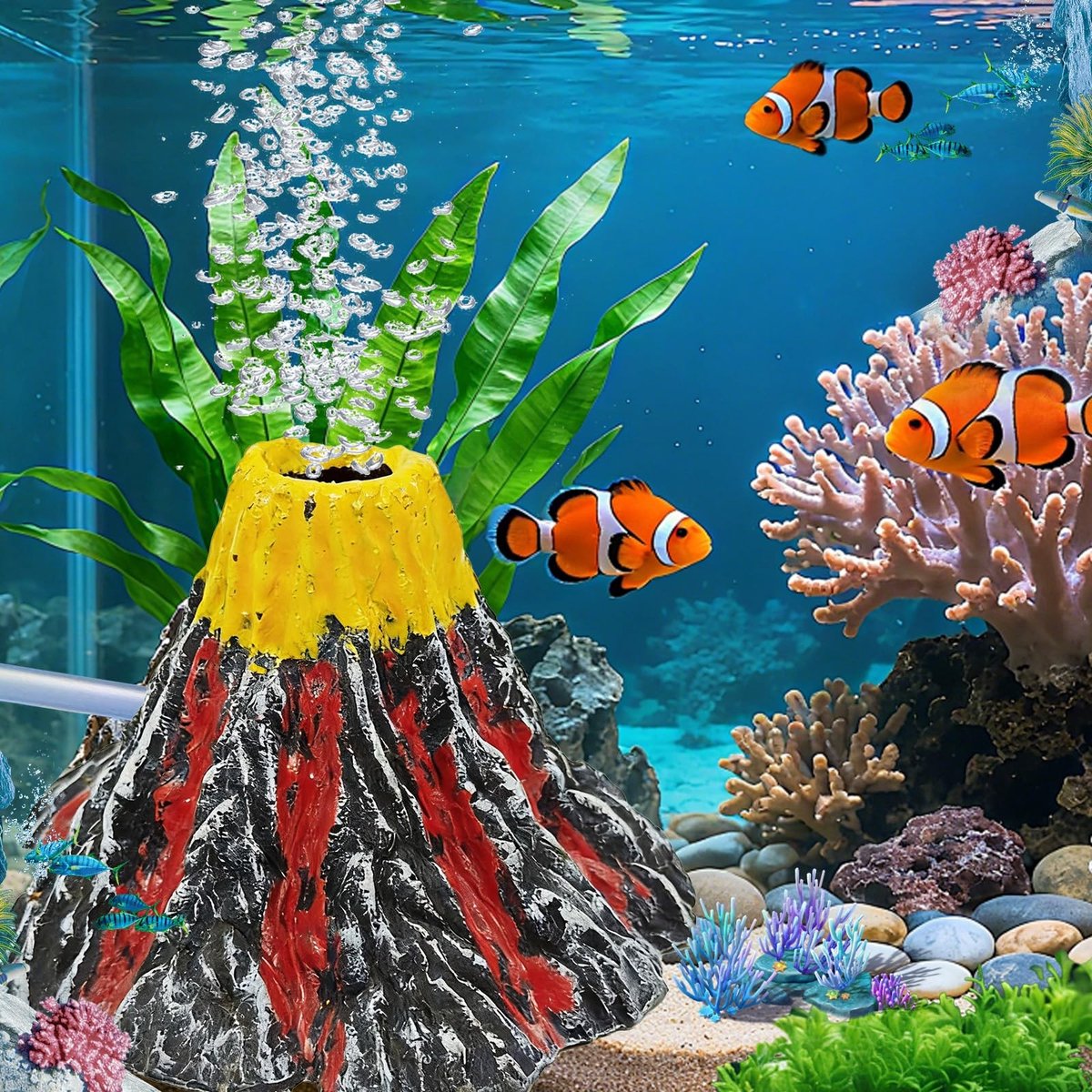 Solidchoice - Realistische Vulkaan Aquariumdecoratie van Hars