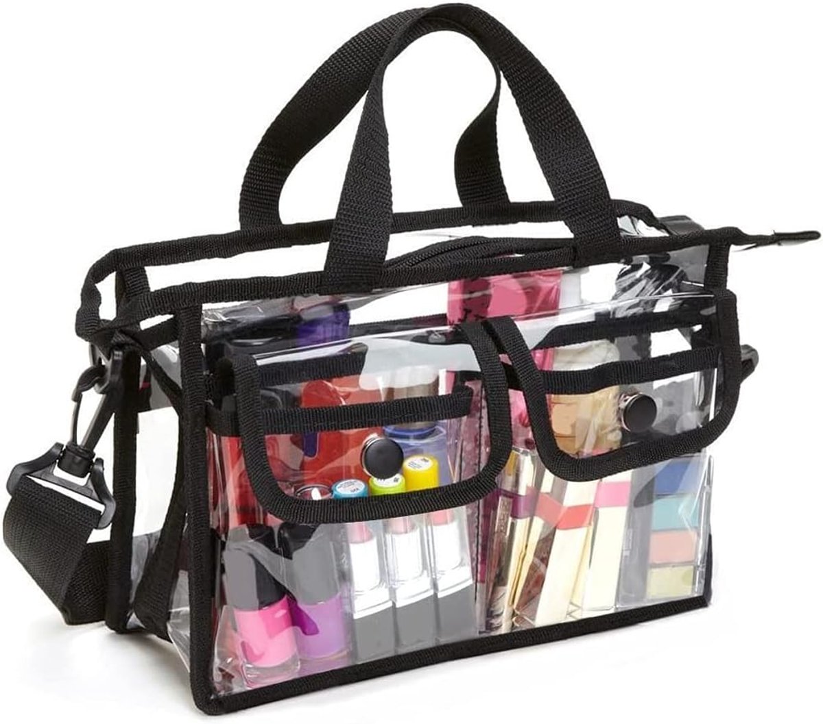Transparante toilettas 26x20.5cm - PVC - waterdicht - gemakkelijke toegang tot inhoud - ShopVlot