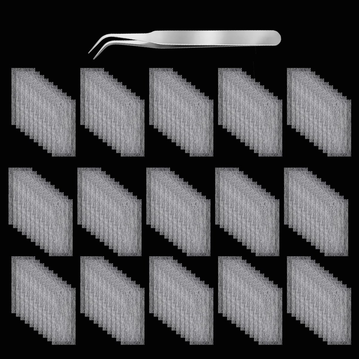 Solidchoice - 100 Stuks Glasvezel Nagelverlengingsset met Pincet