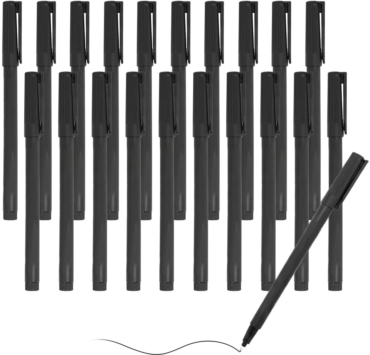Solidchoice - 30 Stuks Zwarte Permanente Markers met Fijne Punt