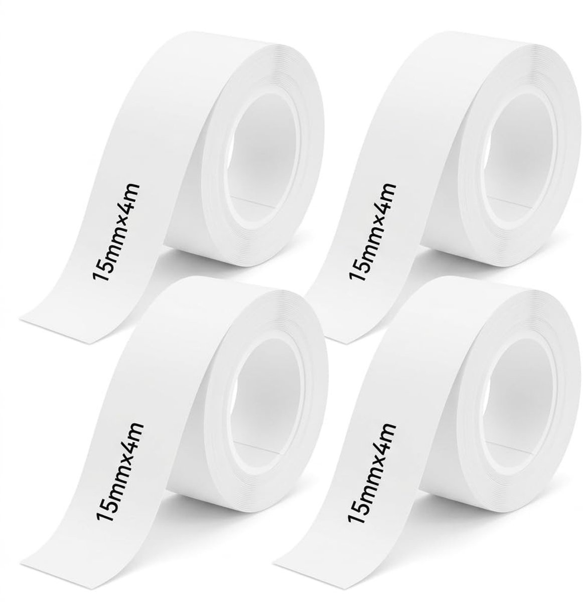 Solidchoice - Set van 4 Thermo-labeltape, 15 mm x 4 m, Waterdicht