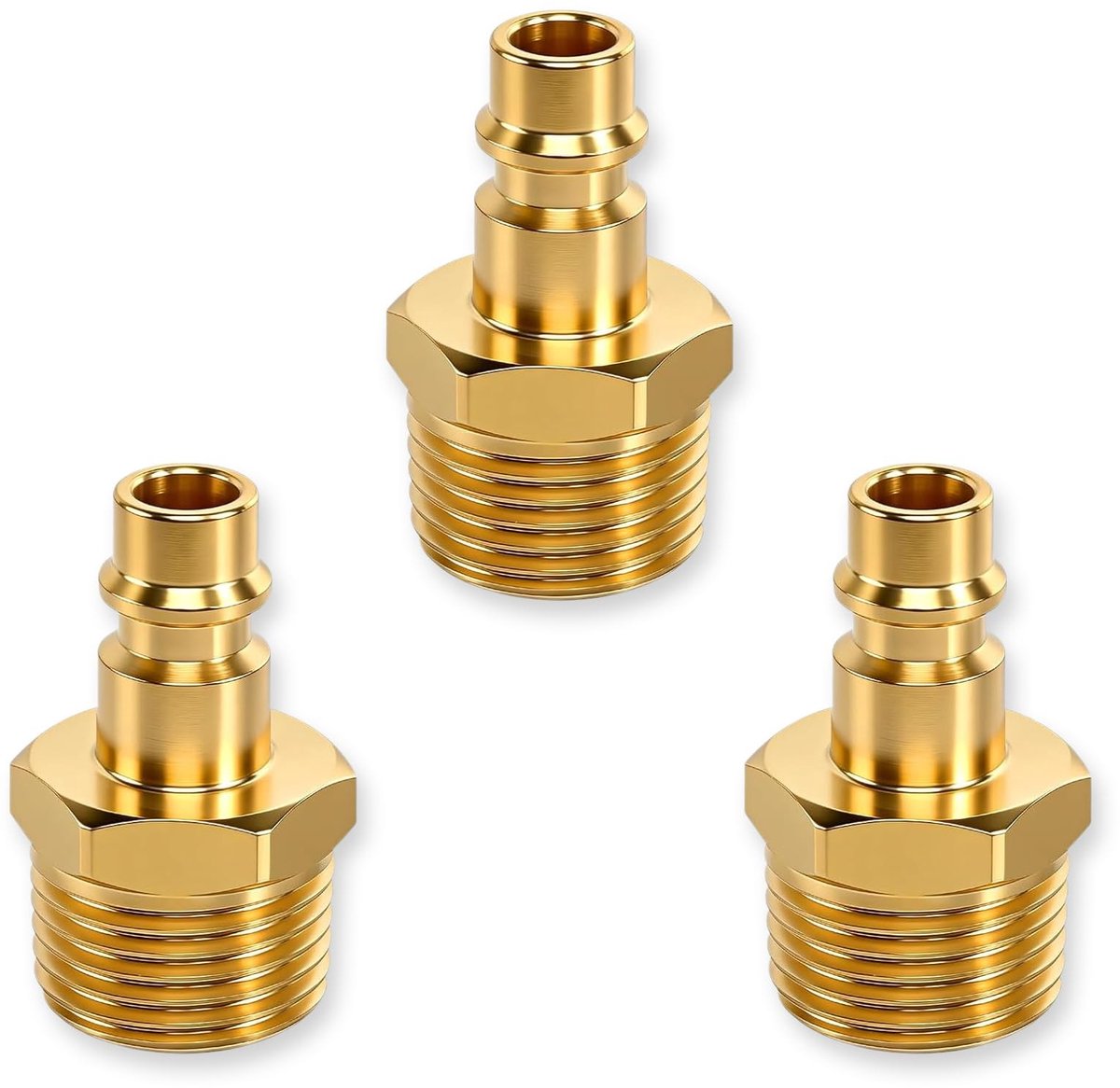 Solidchoice - Set van 3 Messing Snelkoppelingen voor Pneumatische Systemen