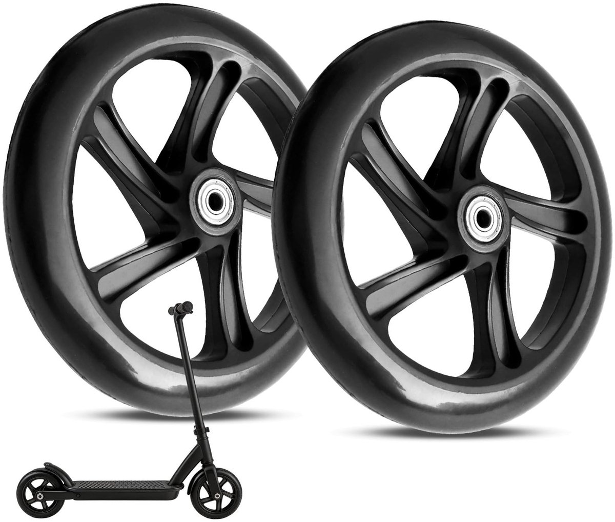 Solidchoice - Set van 2 Scooterwielen met ABEC-9 Lagers 200mm