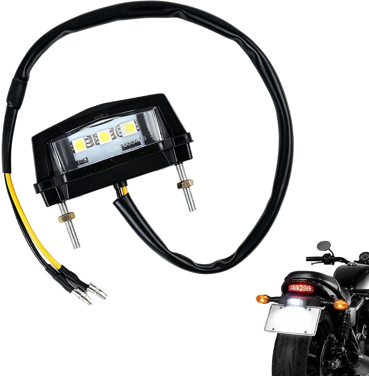 Solidchoice - Waterdichte LED Kentekenplaatverlichting voor Motorfiets en Scooter