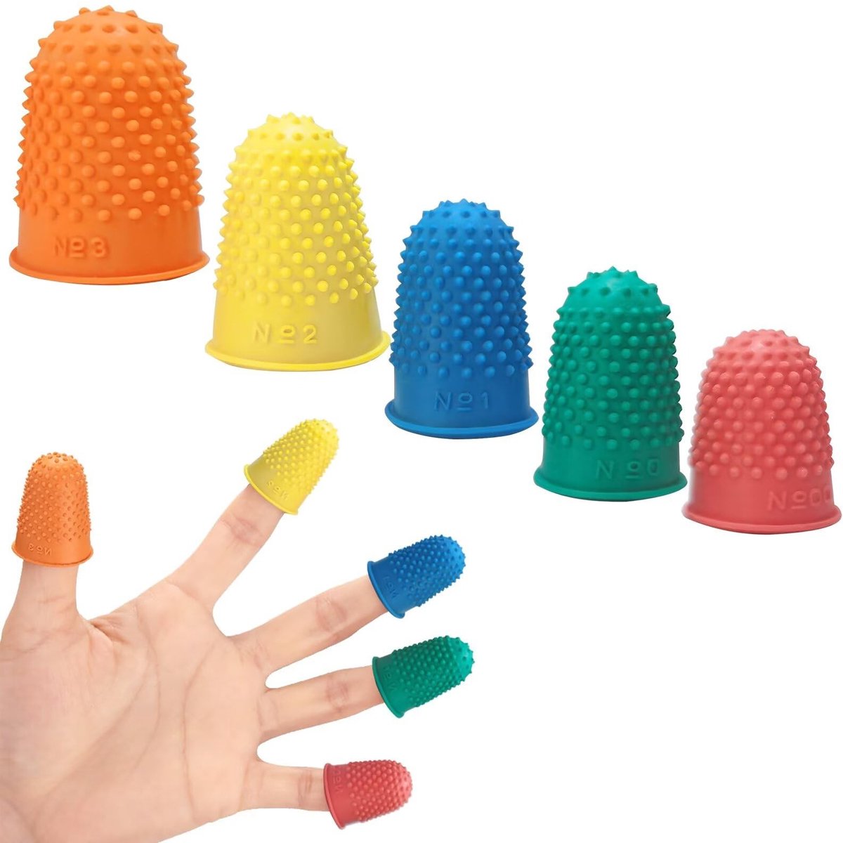 Solidchoice - Set van 5 Rubber Vingerbeschermers in Diverse Maten