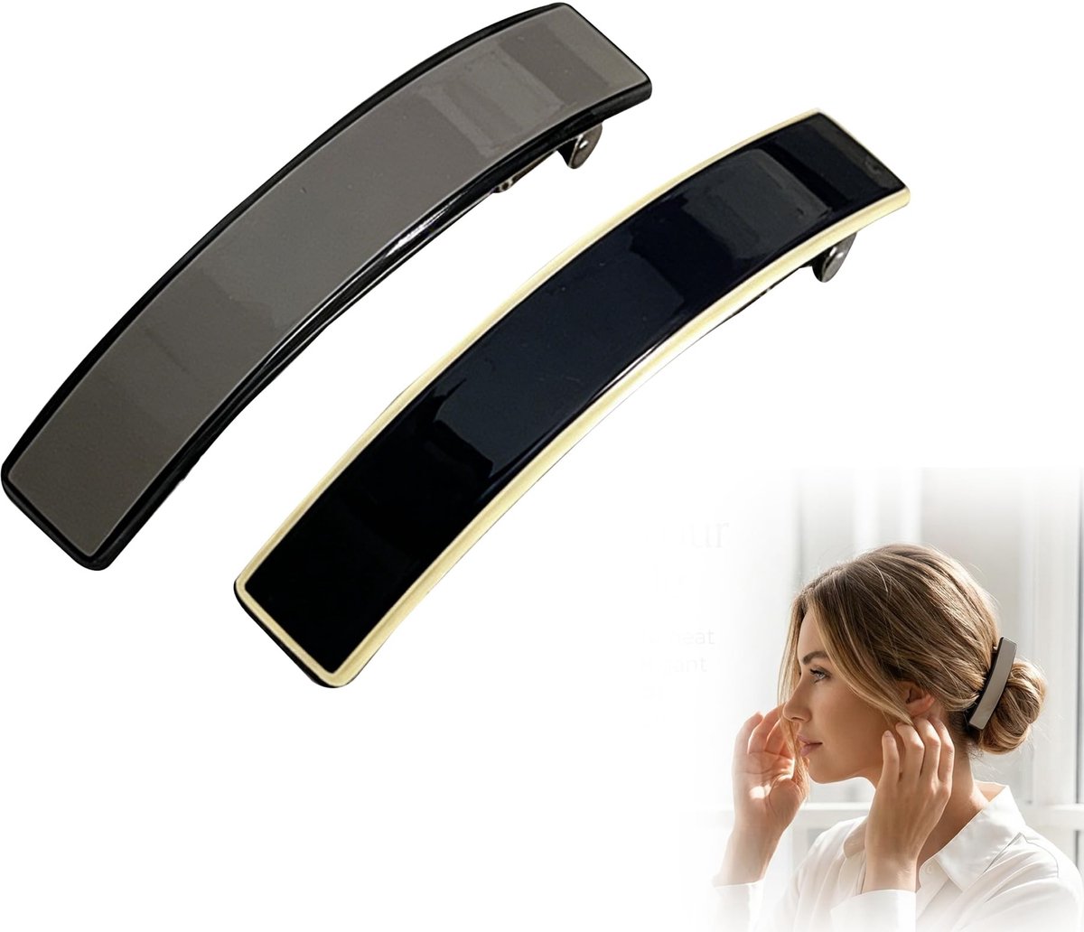 Solidchoice - Set van 2 Elegante Haarspelden voor Dames met Automatische Clip