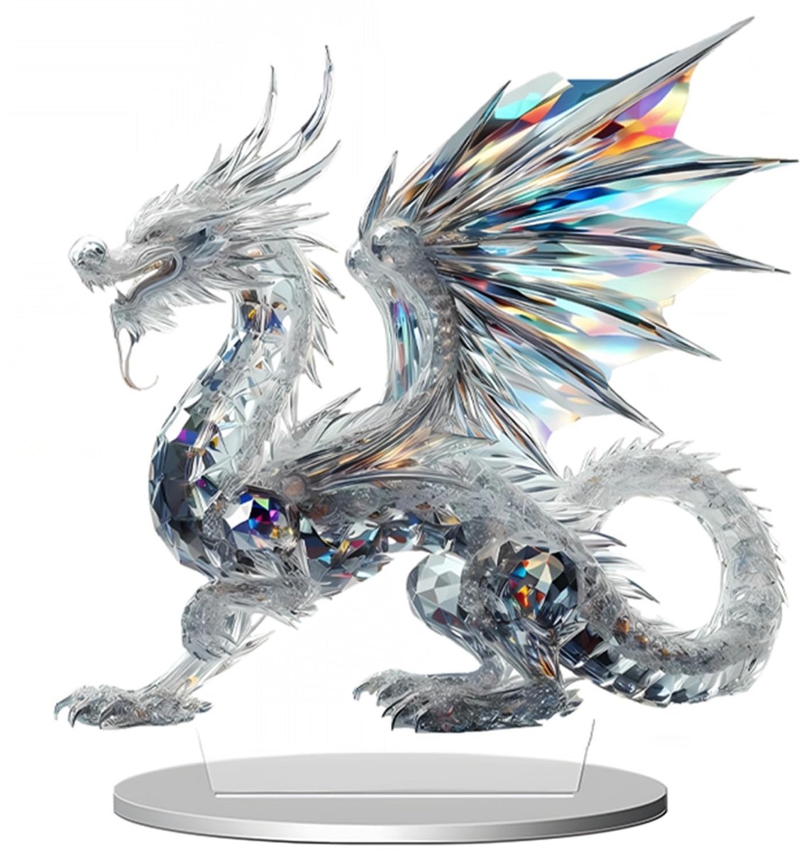 Solidchoice - Transparante Kristallen Draak Acryl Ornament