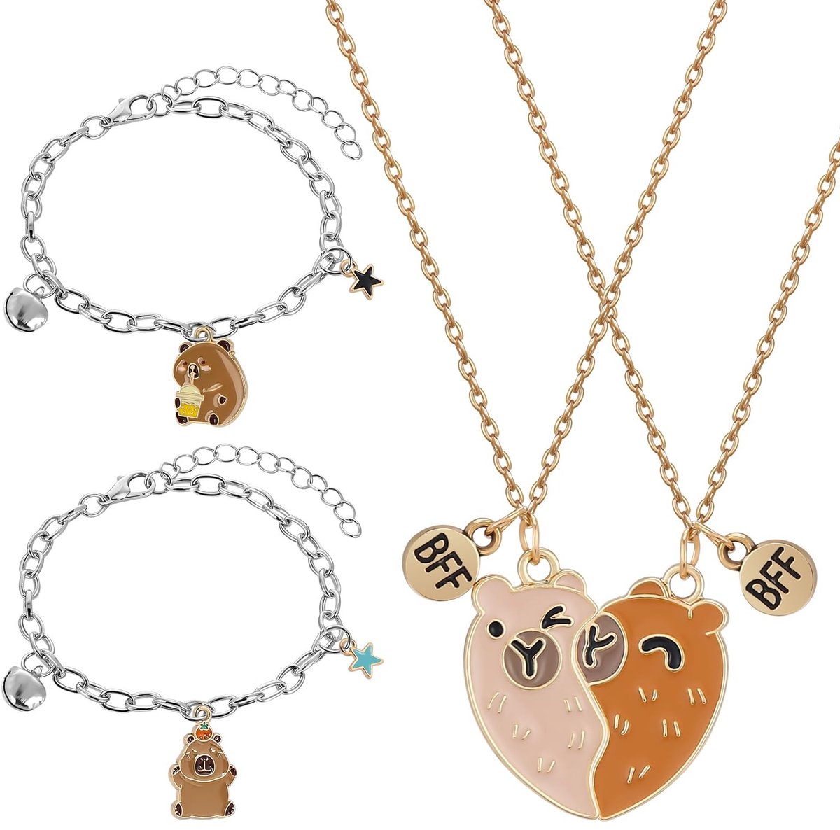 Solidchoice - Capybara Vriendschapsketting voor 2 Meisjes