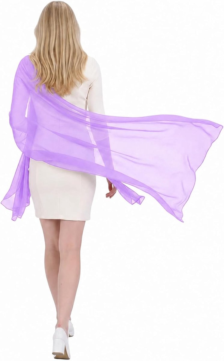 Chiffon sjaal lichtgewicht - zijdeachtige wikkel - perfect voor avondjurken - stijlvolle uitstraling - ShopVlot